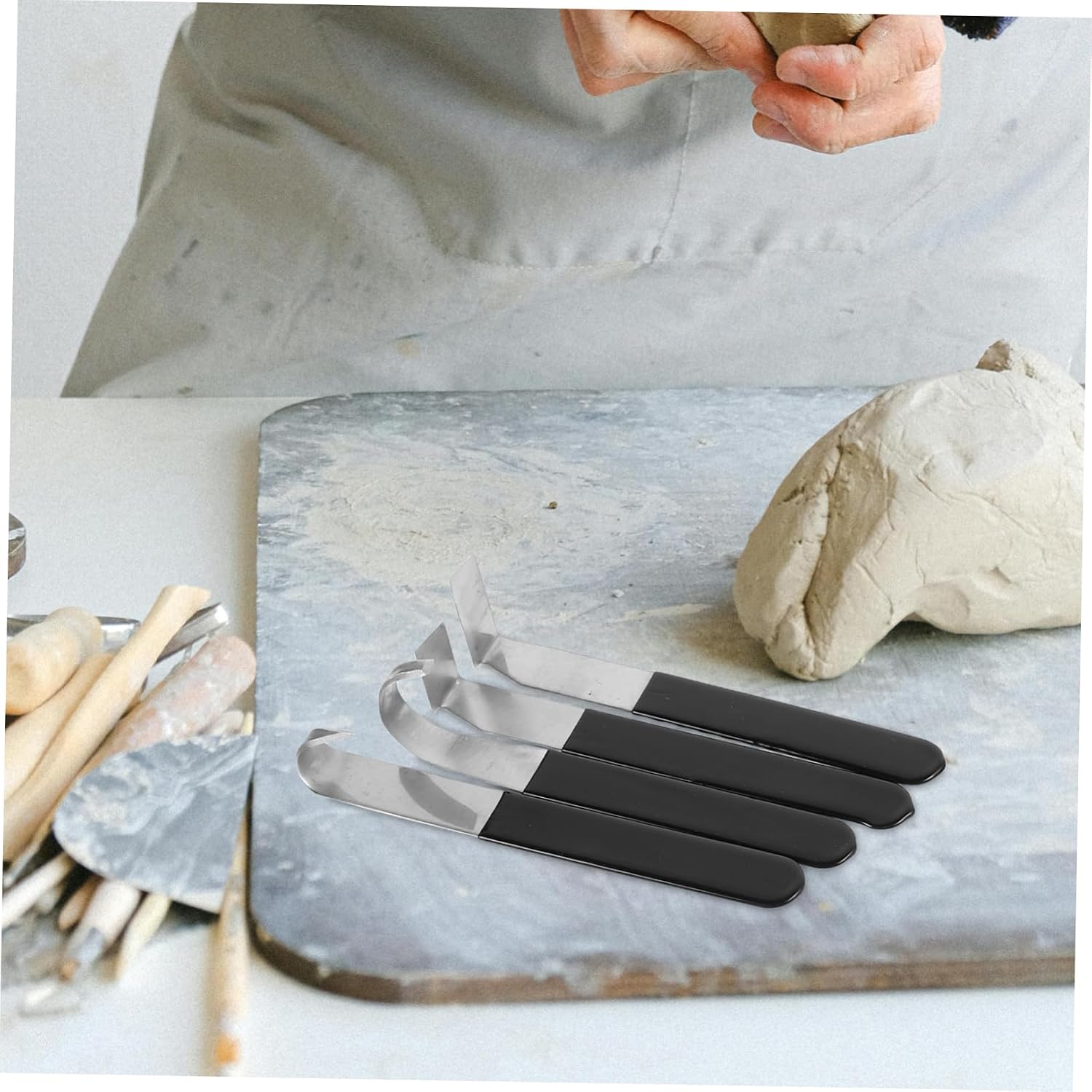 Operitacx 8pcs Stainless Steel Clay Trim Knife Craft Trim Clay Pottery Sculpture Tools