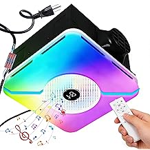 Bathroom Exhaust Fan with Bluetooth Speaker &amp; Light, 230 CFM 1.5 Sone, Plug Play Easy Install, Bathroom Vent Fan with 7 RGB Modes &amp; Music, 3 Dynamic Lighting, 3000K&ndash;6500K Dimmable, Nightlight