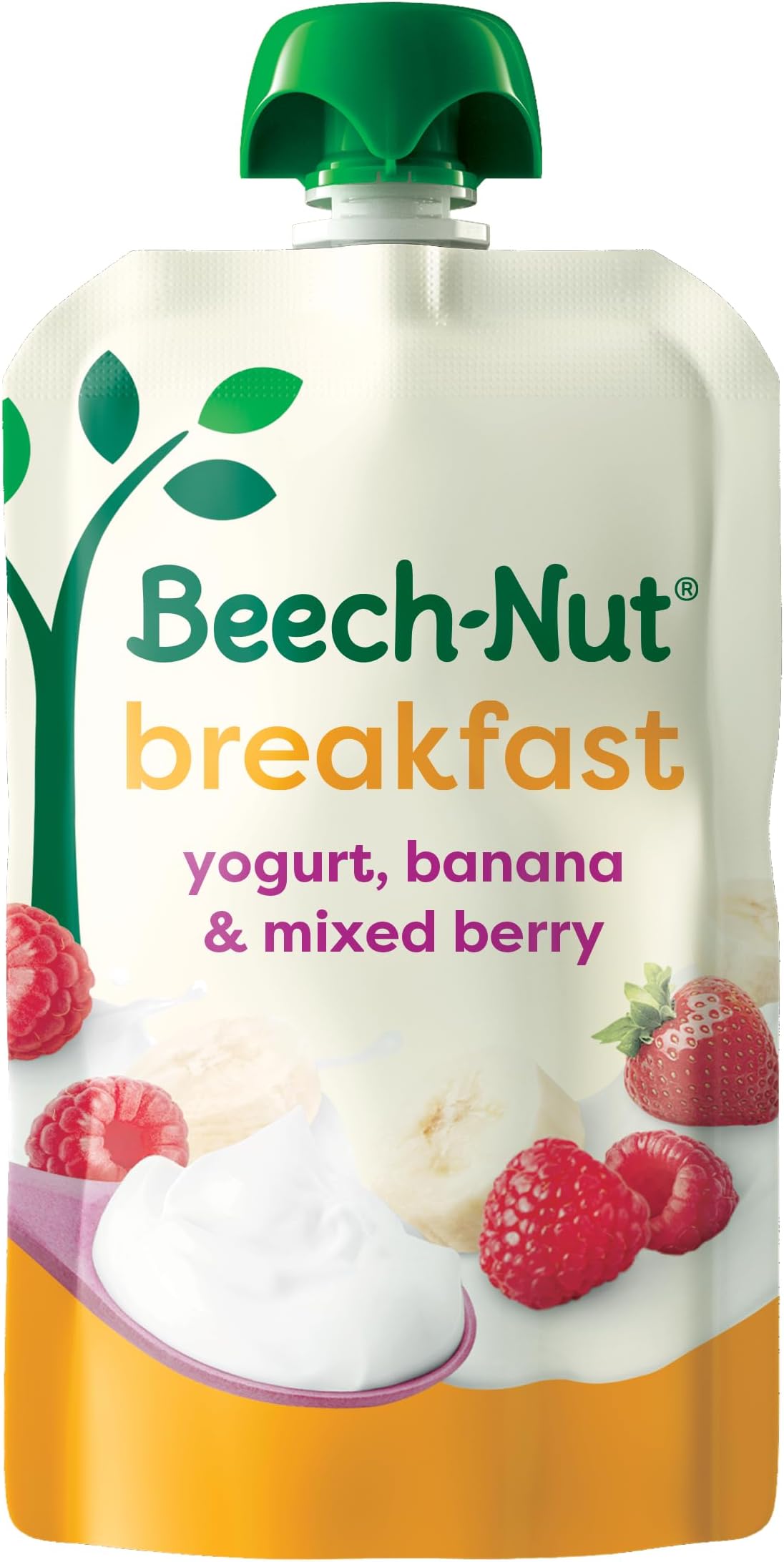 Toddler Food Breakfast Pouches,Yogurt Banana & Mixed Berry Puree, 3.5 oz (12 Pack)