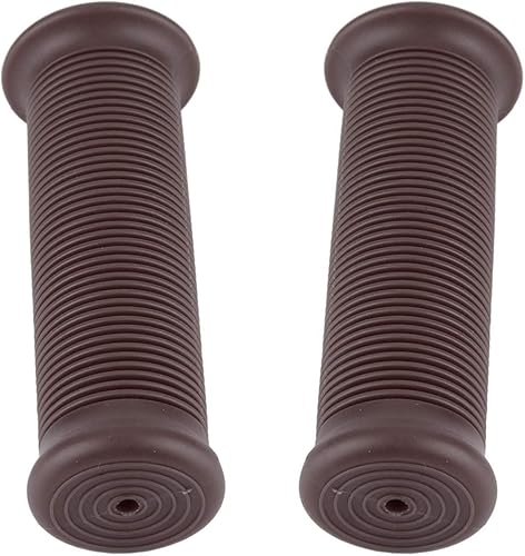 Miniatura 6 de Par de empuñaduras de 1 pulgada de 1 pulgada 0.984 in universal motocicleta Vintage TPU mango manillar agarre marrón oscuro manillar manillar de