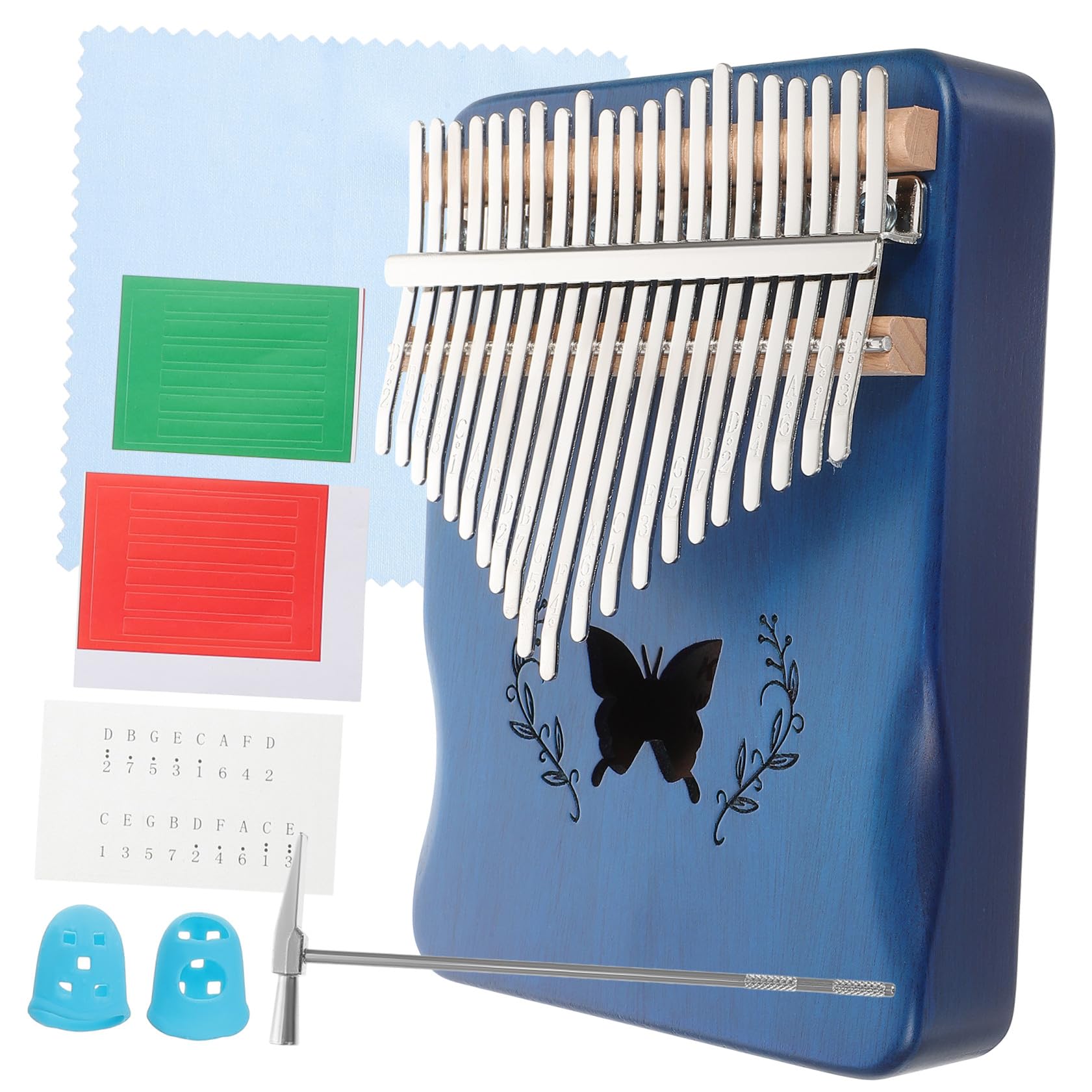 21 Töne Daumenklavier, Tragbares Musikinstrument Blau