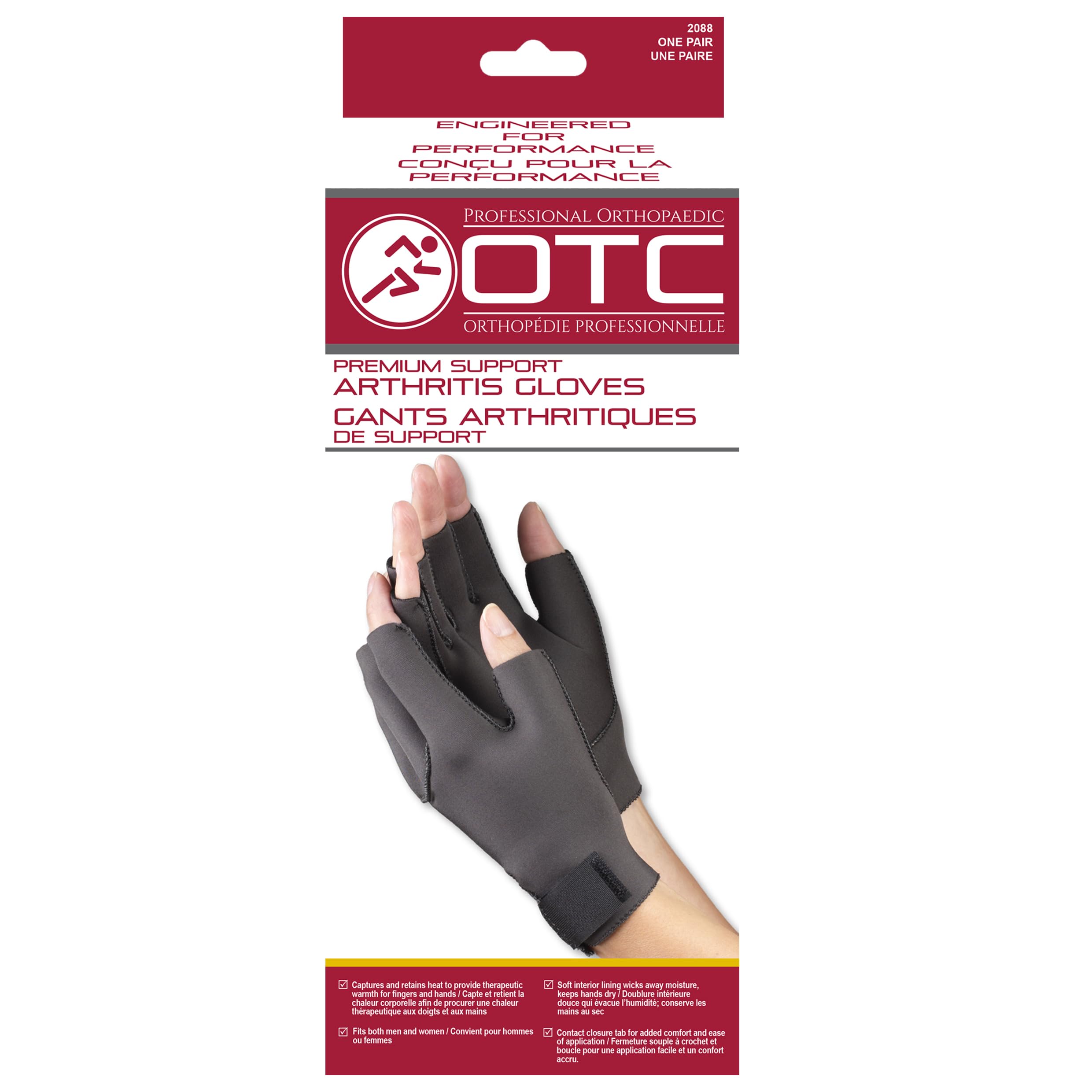 OTC Premium Support Arthritis Gloves, 1 Pair, Large