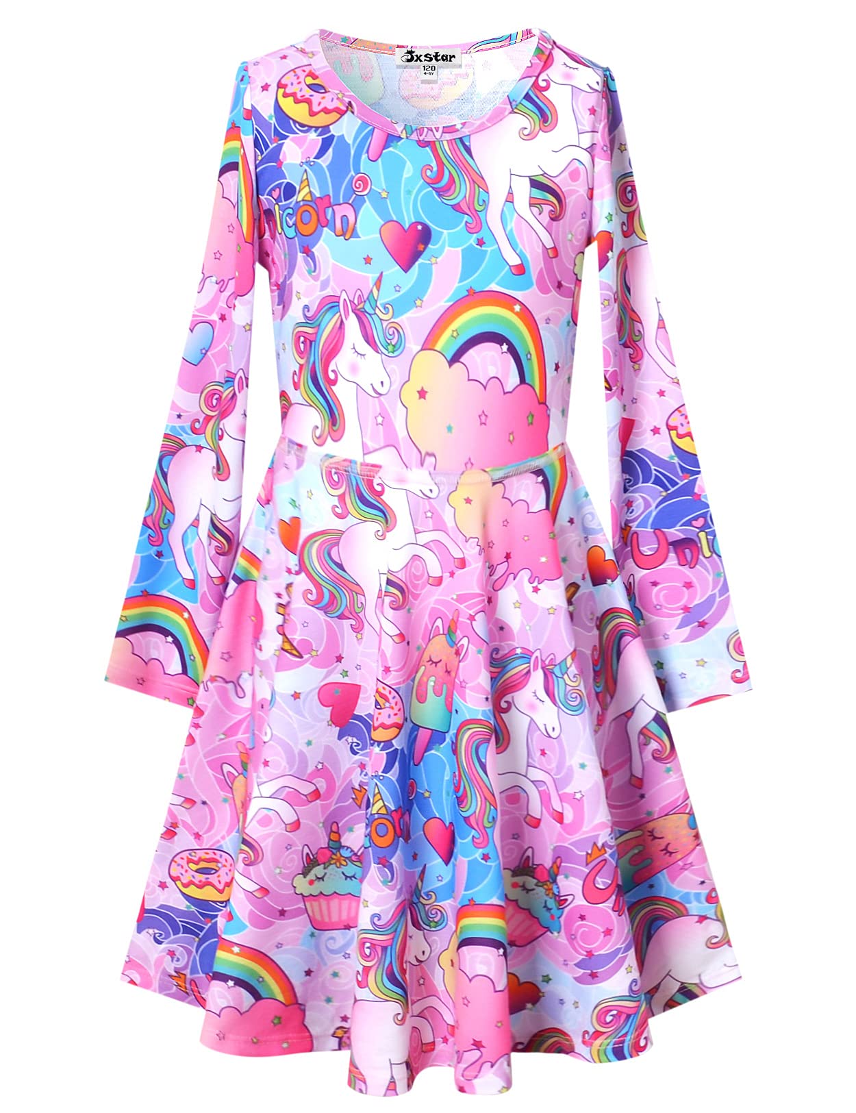 Girls' Long Sleeve Mermaid Dress — Cotton Swing Twirl Dress For Fall, Winter & Special Occasions