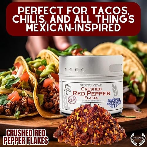 Miniatura 3 de Copos de pimiento rojo triturado, verificado sin OMG, lata magnética, lote pequeño, condimento artesanal, especias gourmet, 1.2 onzas