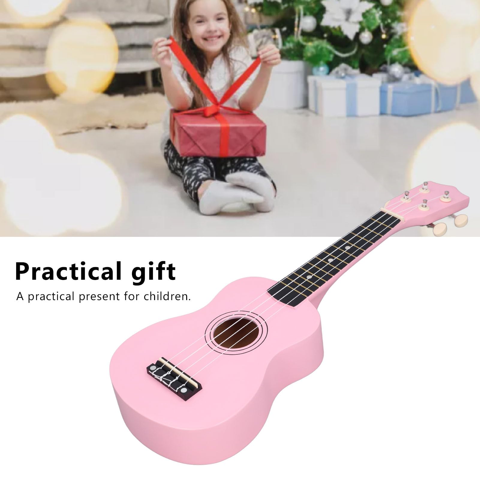 Kids Toy Ukulele Guitar Wooden Kids Toy Guitar 4 Strings Small Guital Portable Lightweight Kids Musical Instruments for Practer Performance Birthday Gift Holiday Present