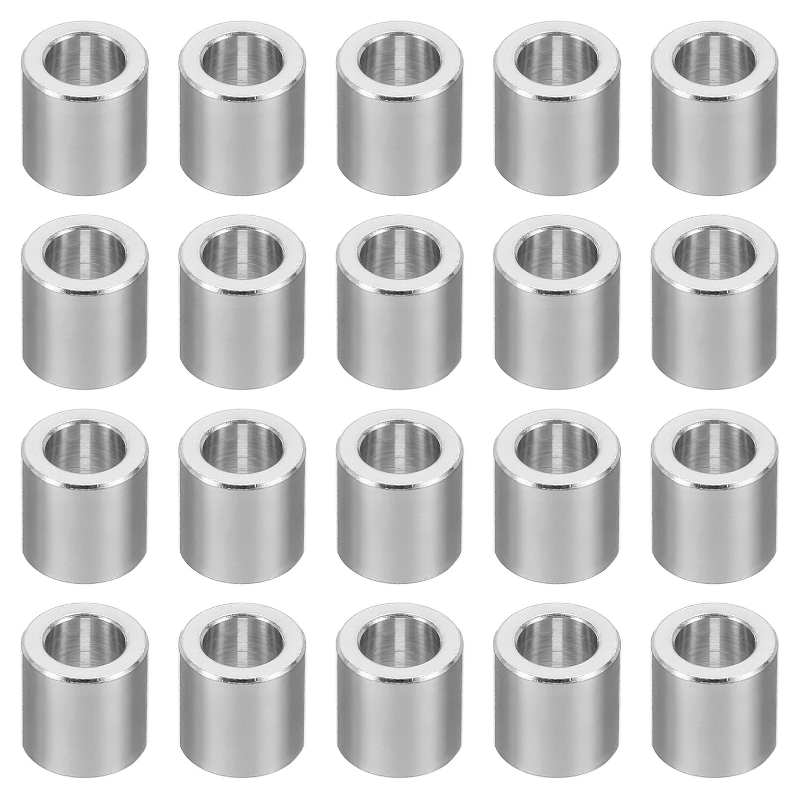 TA-VIGOR 20Pcs M6 Aluminum Spacer, 6.2mm ID x 10mm OD x 10mm Length Metal Round Standoff Bushing Plain Finish Spacer for Mechanical and DIY Projects for M6 Screws Bolts and Rods