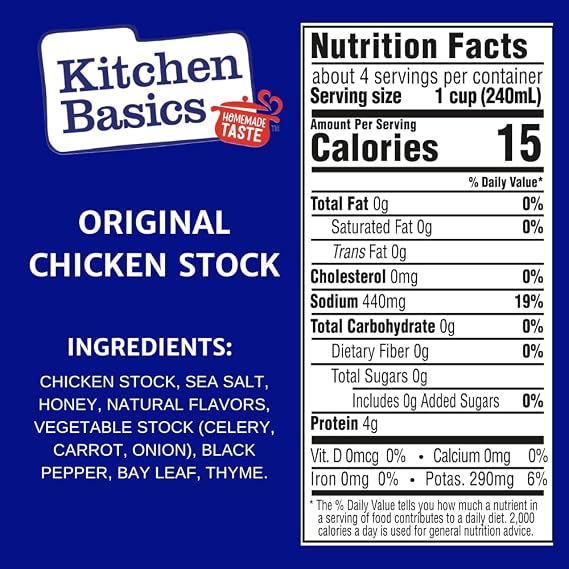 Kitchen Basics Original Chicken Stock, 8.25 oz Carton, Pantry Staple for Homemade Recipes, Perfect for Gravy or Side Dishes