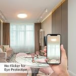 ECOELER 12Inch LED Flush Mount Ceiling Light, 5CCT Selectable Surface Mount Round Flat Panel Light, 28W 2400Lm, Dimmable LED Lighting Fixture for Kitchen, Bedroom, Laundry, ETL Listed