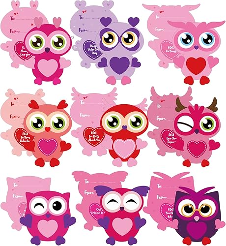 Fennoral 36 piezas de manualidades para el día de San Valentín para niños kits de manualidades de búho para hacer tu propia tarjeta de búho