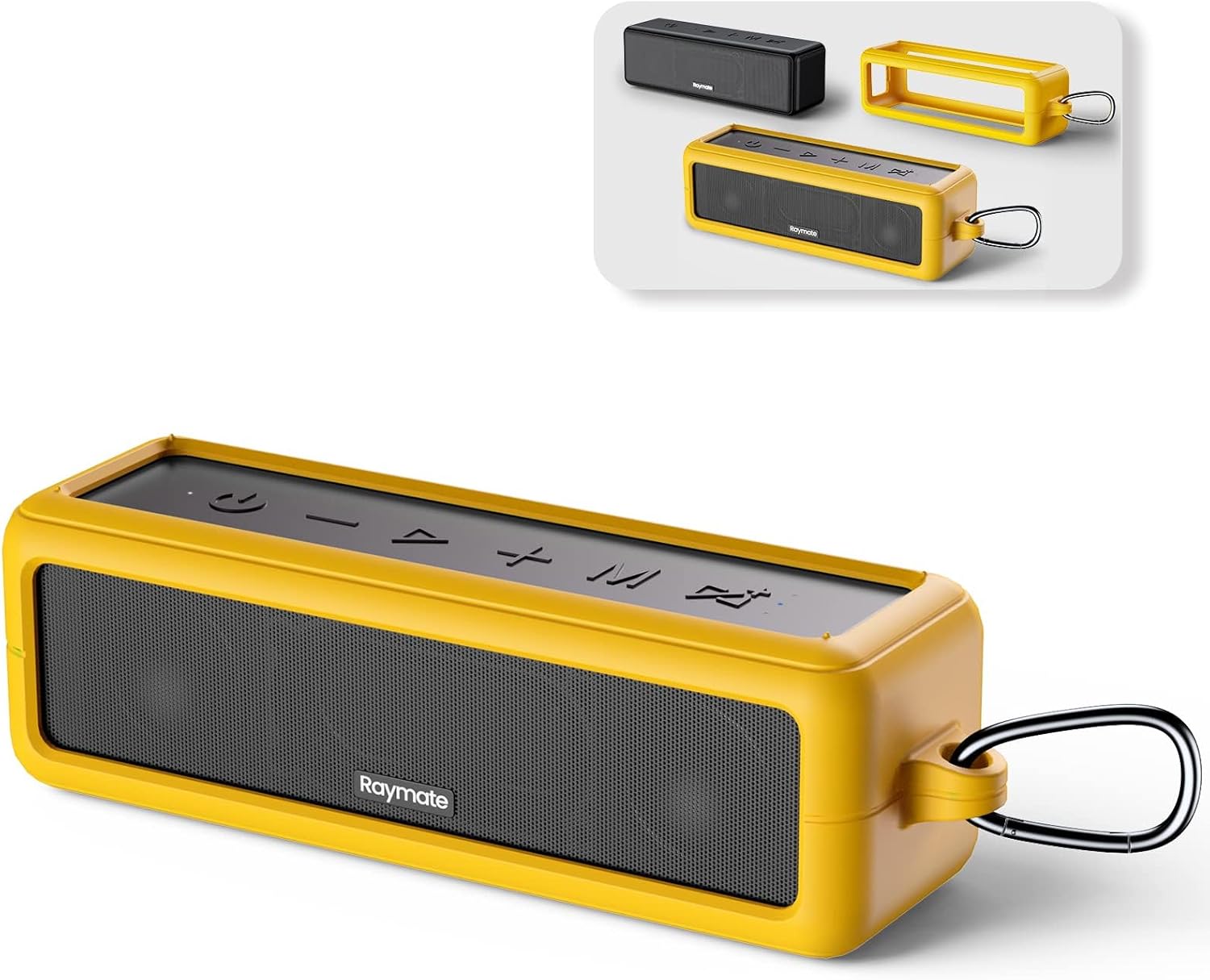 Raymate Portable Bluetooth Speaker, IPX7 Waterproof Wireless V5.0 Shower Speakers, 30W Deep Bass TWS Pairing Stereo Sound with DSP, 15H Playtime for Home Outdoor Beach (Yellow) Raymate Portable Bluetooth Speaker, IPX7 Waterproof Wireless V5.0 Shower Speakers, 30W Deep Bass TWS Pairing Stereo Sound with DSP, 15H Playtime for Home Outdoor Beach (Yellow)