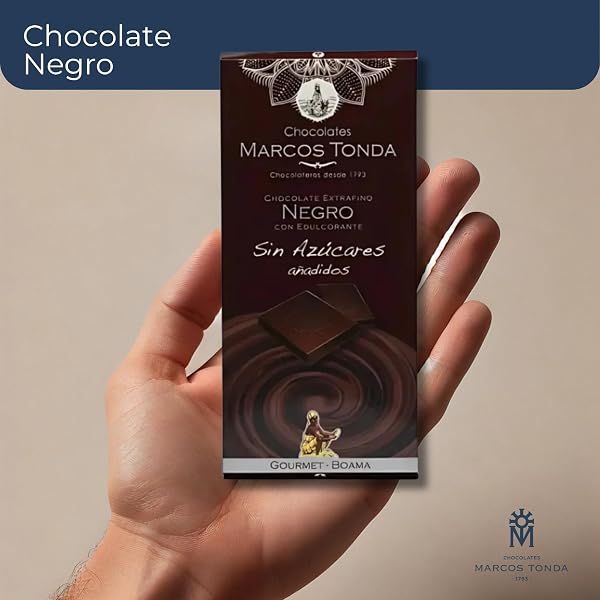 Chocolates Marcos Tonda – Chocolate Negro Sin Azucar Gourmet X5 | Chocolate Sin Azucar Añadido 125g X5 | Chocolates Originales Para Regalar | Desde 1793 - 5