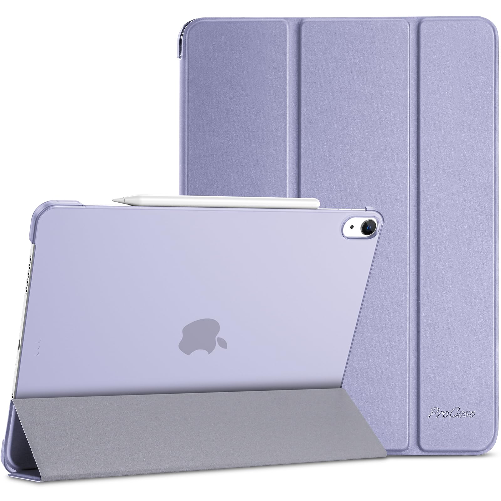 ProCase for iPad Air 13 Inch Case M3 2025/M2 2024, Slim Smart Cover iPad 13 Air M3 M2 Case with Translucent Hard Shell Back, Supports Touch ID, Auto Wake/Sleep -Purple