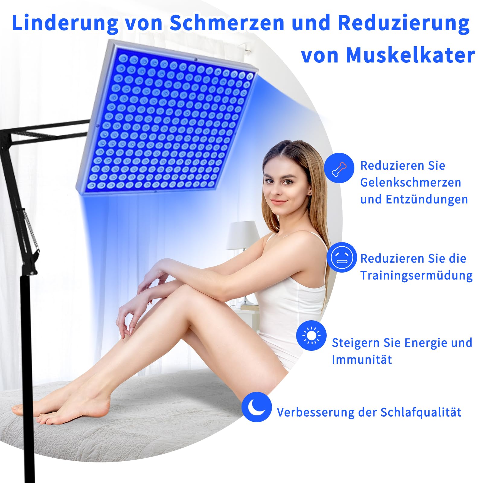 Lampe de bronzage Solarium pour la maison, visage et corps, 2 modes constants + pulsation, 5 niveaux de luminosité