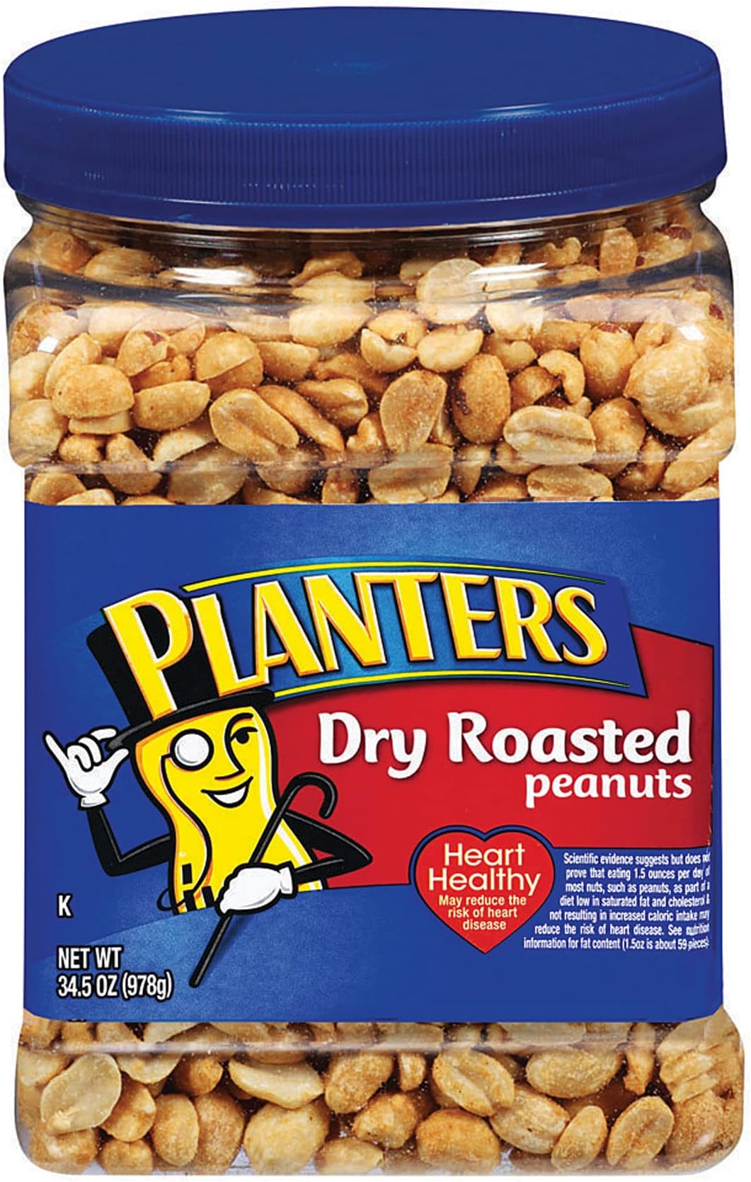 Amazon.com : PLANTERS Dry Roasted Peanuts,Resealable Plastic Jars ...