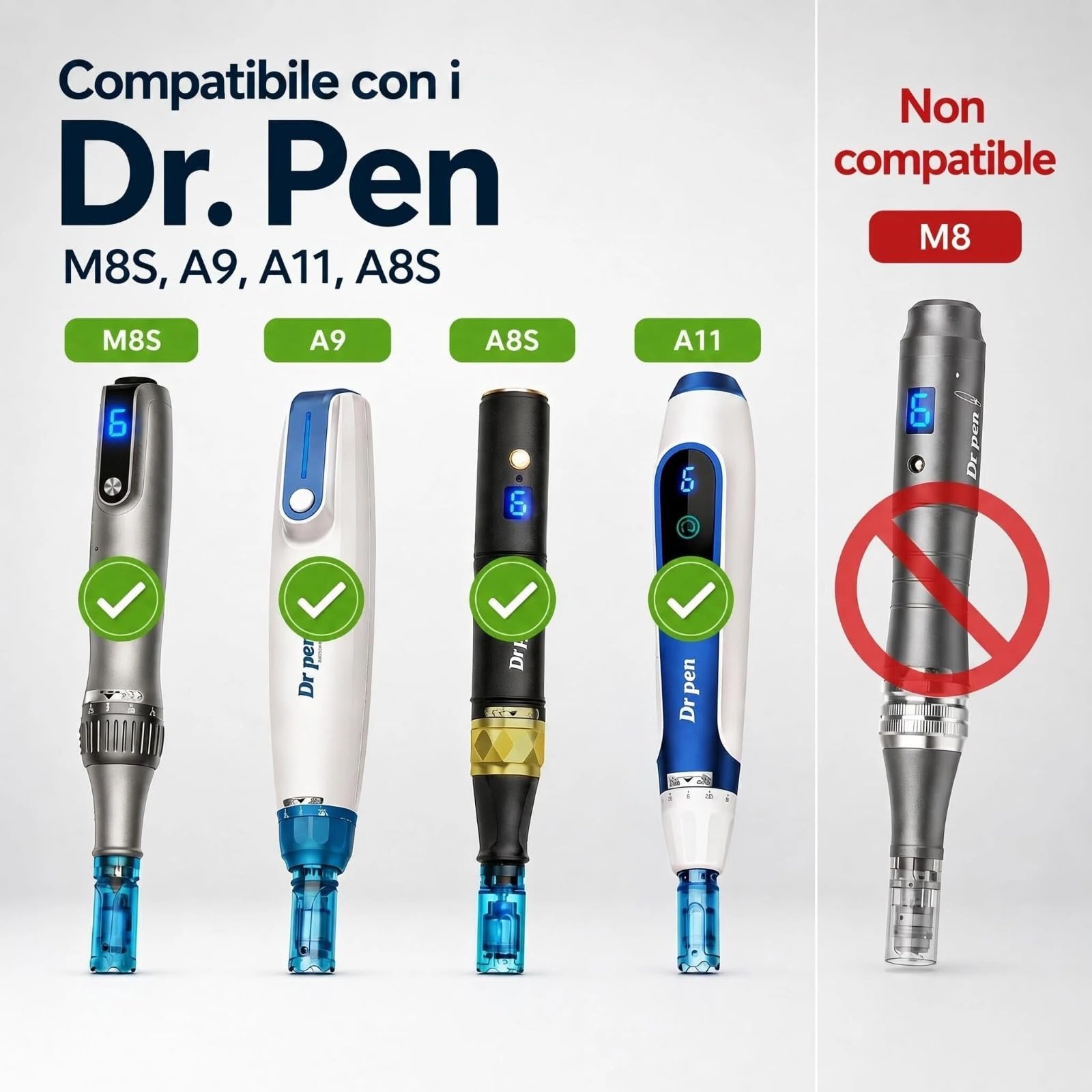 Dr.Pen 10 Cartucce 12 Pin Compatibili con Dr.Pen A8S/M8S/A11/A9, Confezione Singola Sigillata, Accessori di Ricambio
