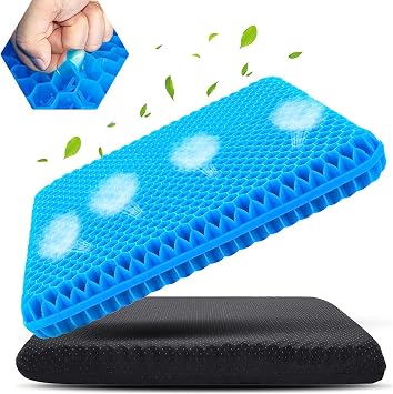 Soft Sitter Cushion, Gel Seat Cushion Breathable Honeycomb Gel Cushion Cooling Design for Office Chairs, Cars, Wheelchairs, Wheelchair Cushions 40x35cm