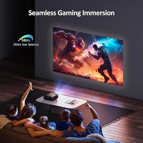 Miniatura 4 de NexiGo Proyector de Netflix para exteriores, con licencia oficial, NetflixYoutubePrime Video, 800 lúmenes ANSI, enfoque automáticoKeystone, nativo