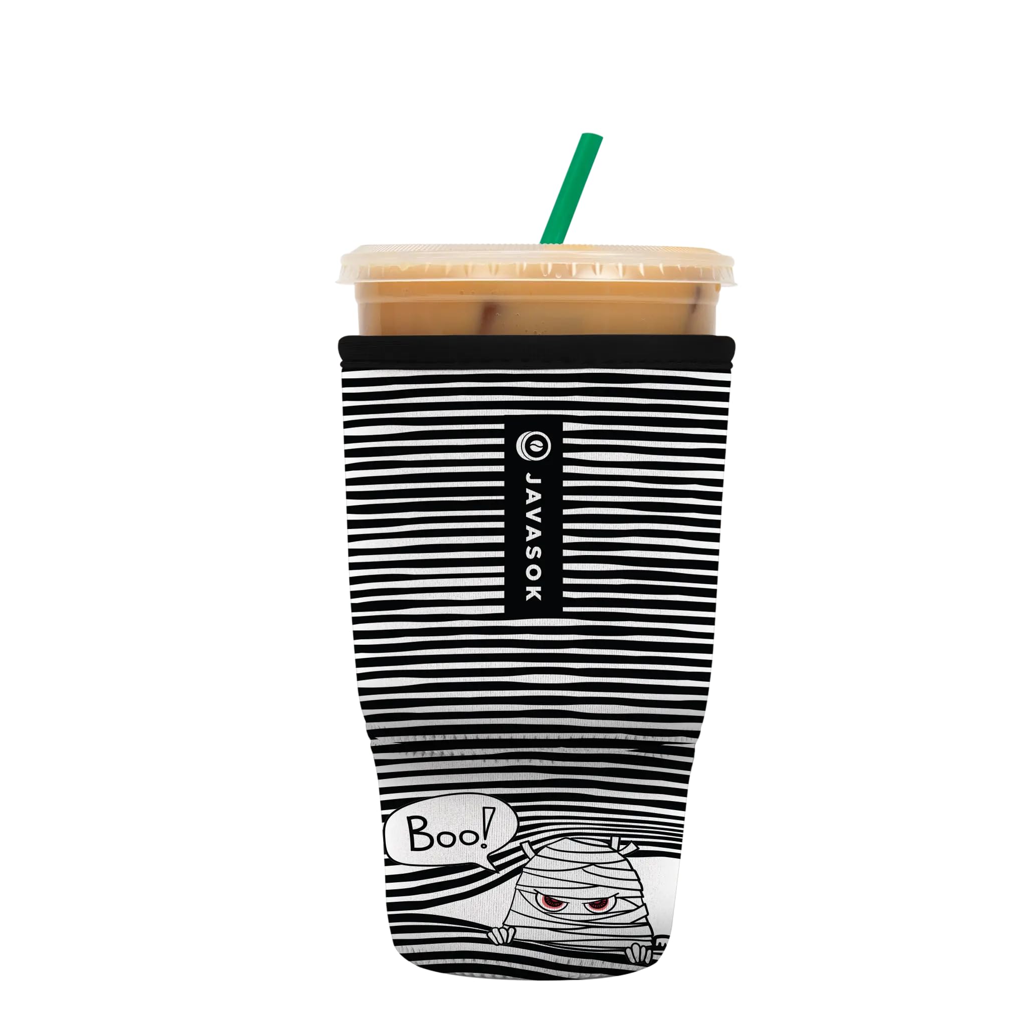 Sok It JavaSok Iced Coffee &amp; Cold Soda Insulated Neoprene Cup Sleeve (Peek-A-BOO, Large: 30-32oz)