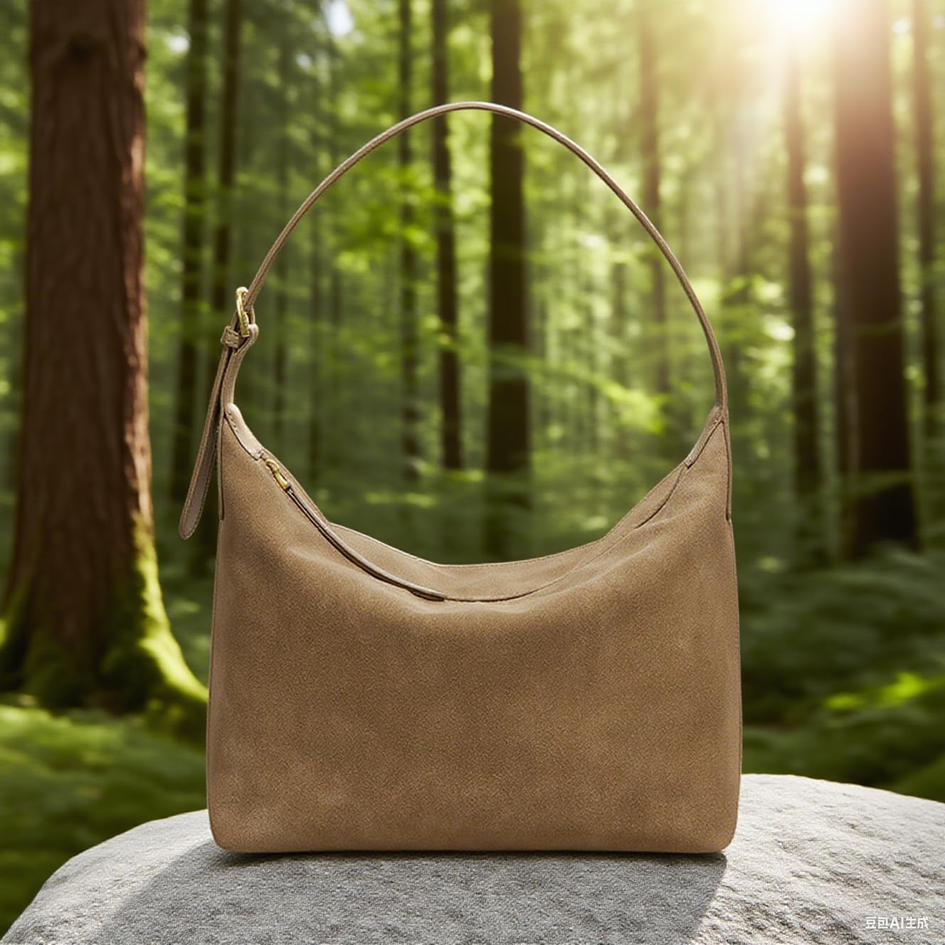 Suede Hobo Bag for Women,Faux Suede Purse Medium,Women's Shoulder Crossbody Soft Vintage Handbag Adjustable Straps | Suede Hobo Purse - Image 4