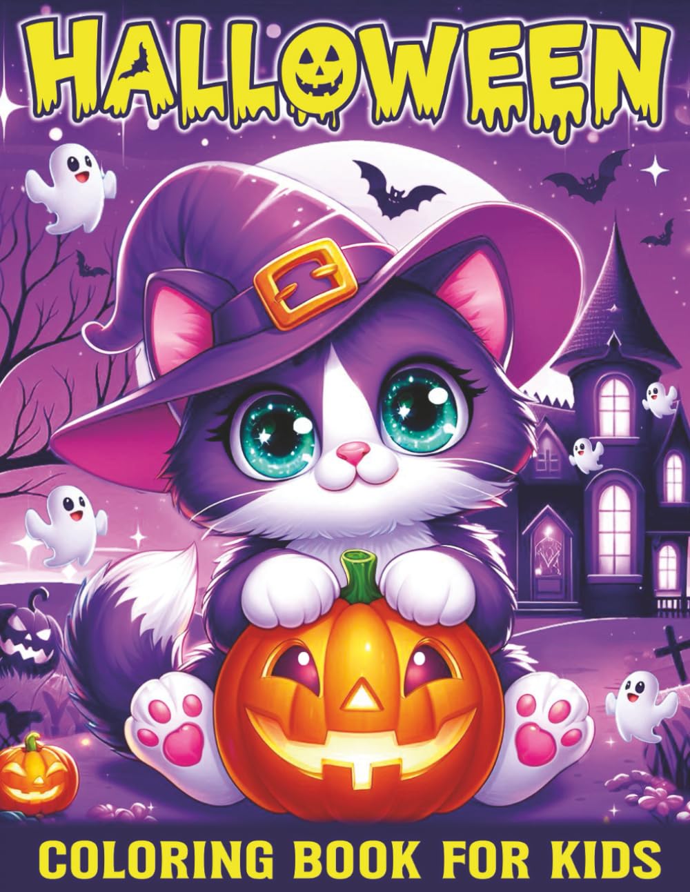 Halloween Coloring Book For Kids: Over 50 Big And Easy To Color With Smiling Pumpkins, Friendly Ghosts, Bats, Witches, Owls, Spiders And Many More Halloween Coloring Pages For Kids