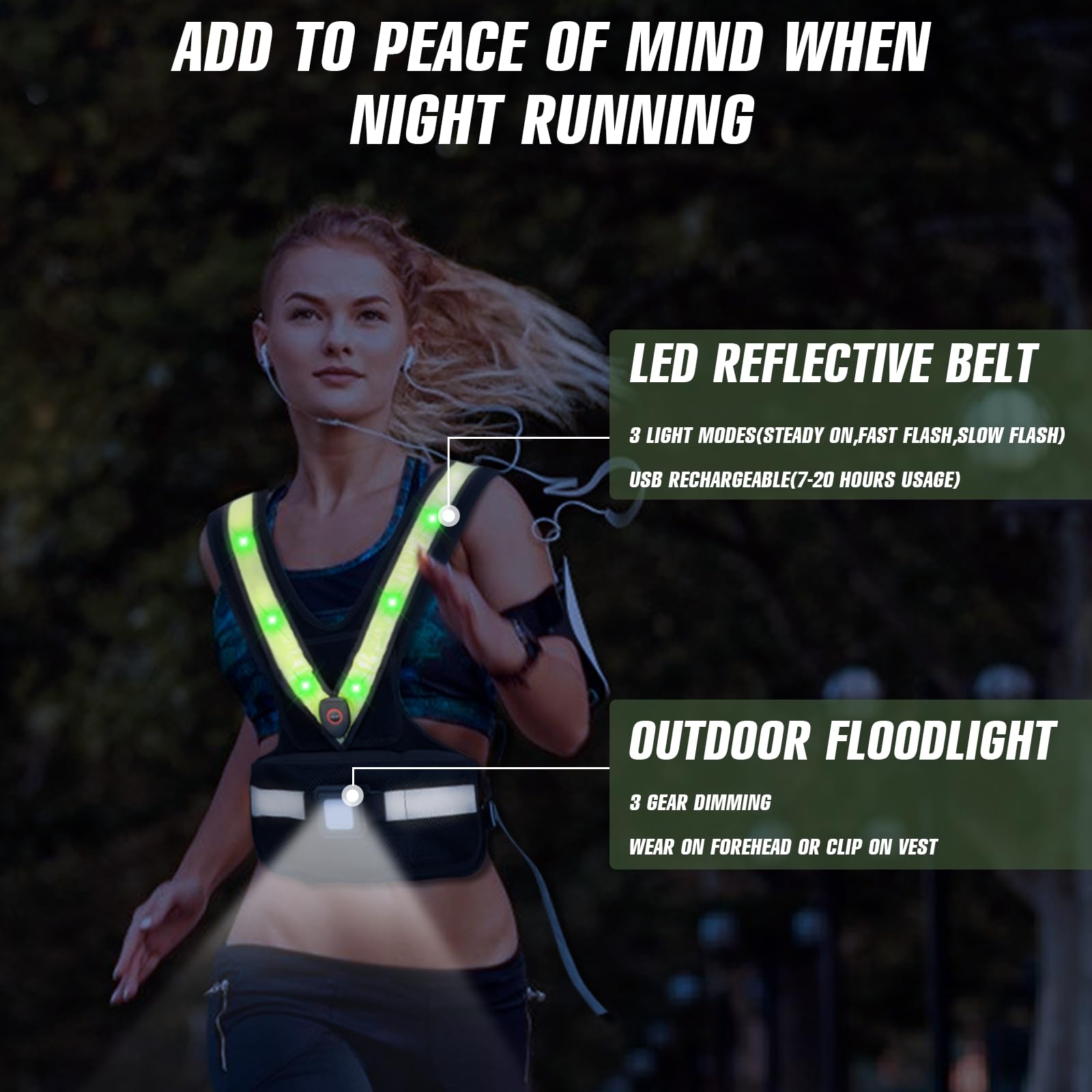 Gewichtsweste für Damen Weighted Vest für Sport und Laufen mit reflektierendem LED Gürtel und Außenscheinwerfer Gewichtsweste Verstellbare Trainingsweste bis 4.5kg oder 9.07kg