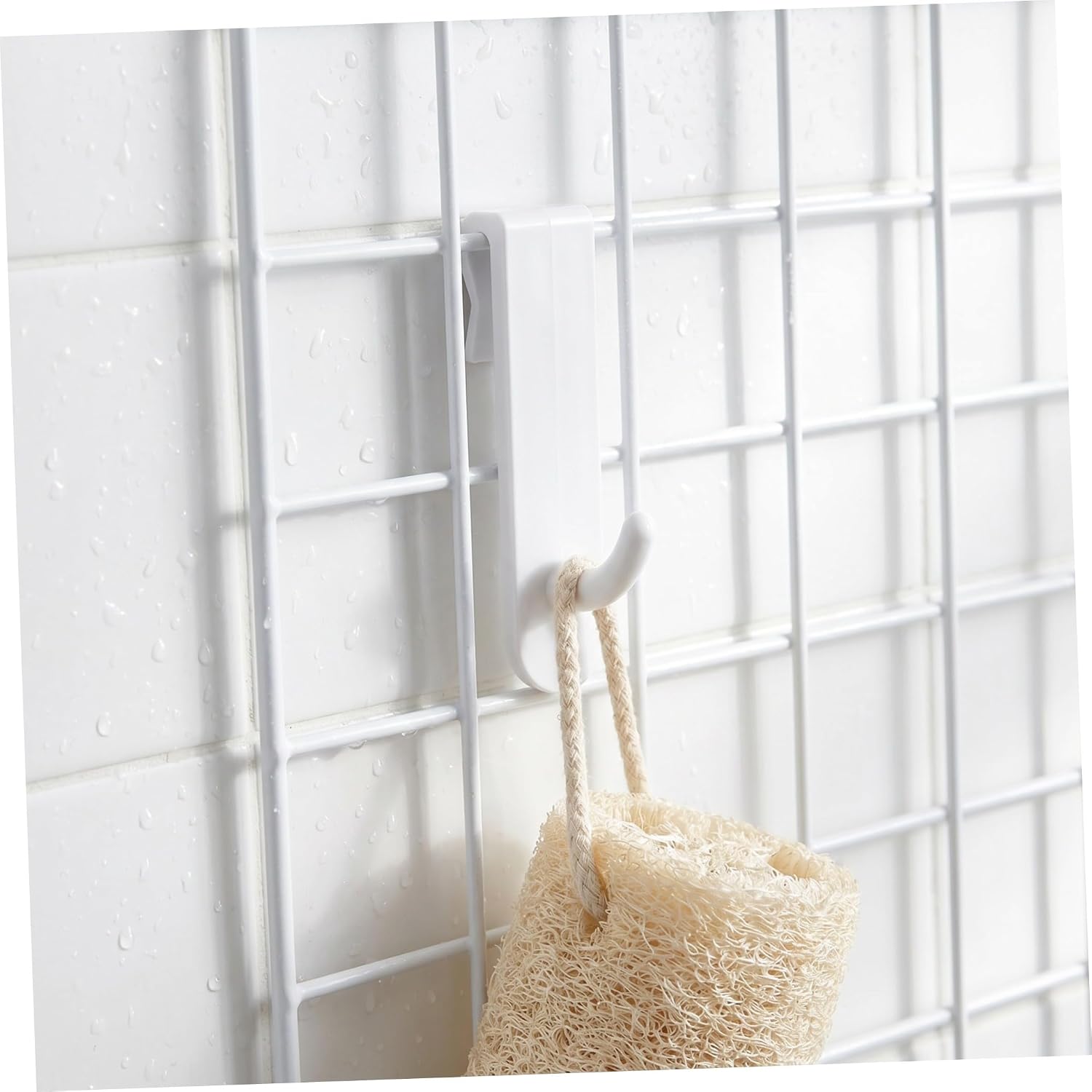 35pcs White Plastic Grid Wall Picture Hooks Burrfree Contact Surface Sturdy Wall Mounted Display Hooks for Offices and Kitchens
