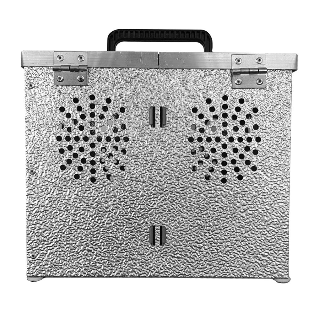 Breker Aluminium Transportbox für Kleintiere – 6 Abteile – Transportkorb mit Einzelverschlüssen – leichte & stabile Tiertransportkiste für Kaninchen, Nagetiere & Geflügel – hygienisch & robust