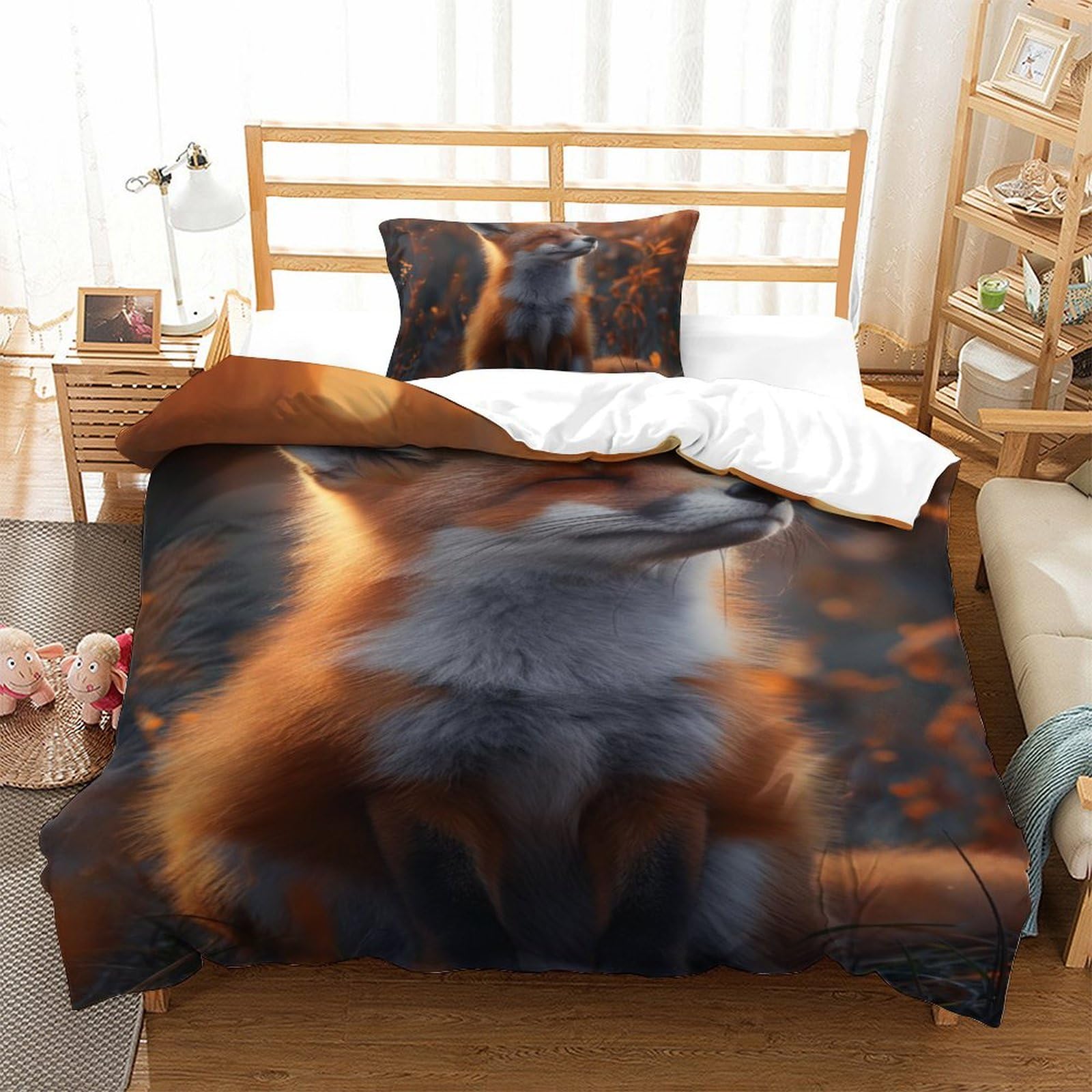 Housse de couette moderne 135x200 avec fermeture éclair parure de lit 2 pièces