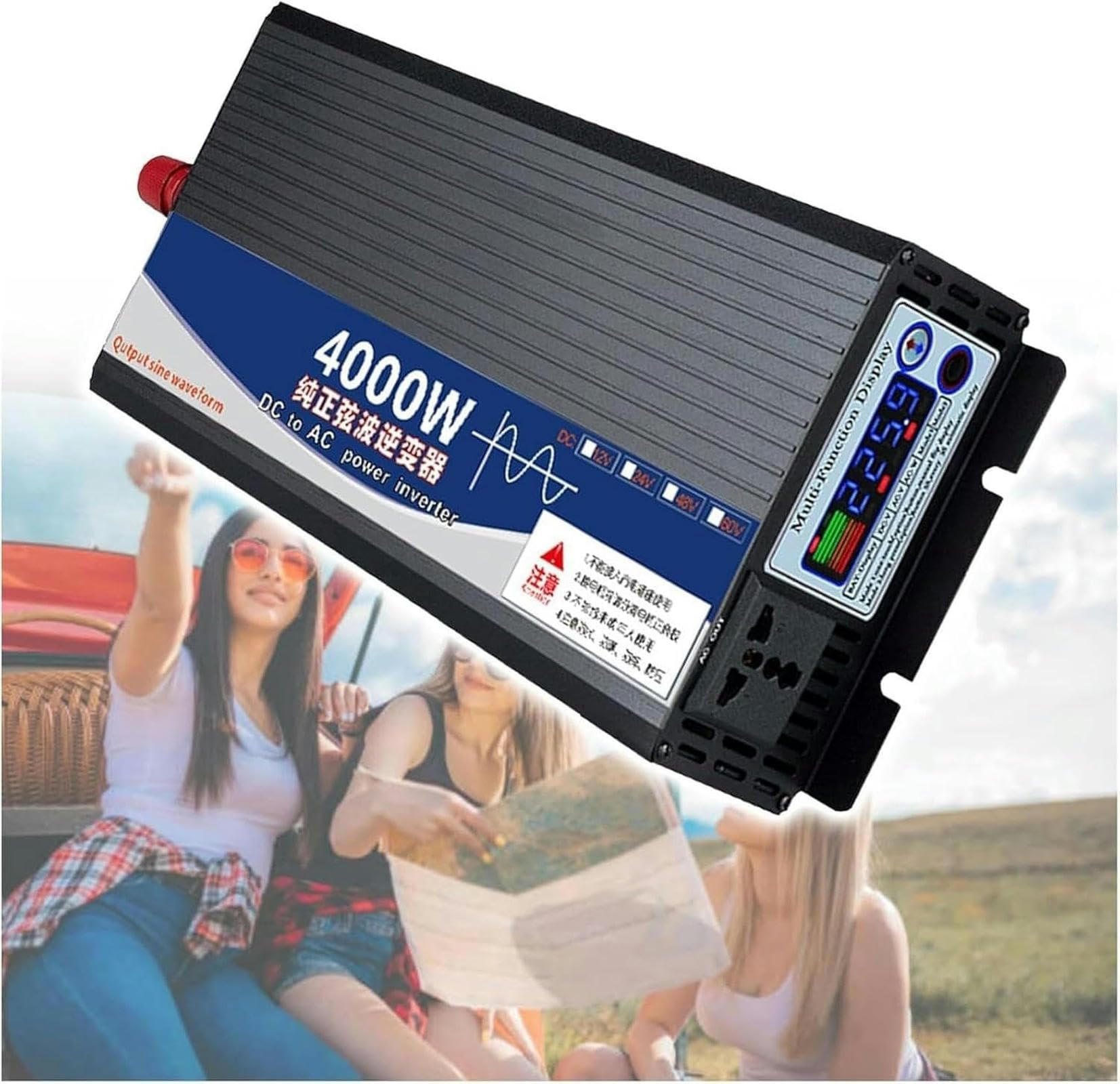 Onduleur solaire onde sinusoïdale pure 4000W convertisseur de tension DC vers AC avec écran LCD