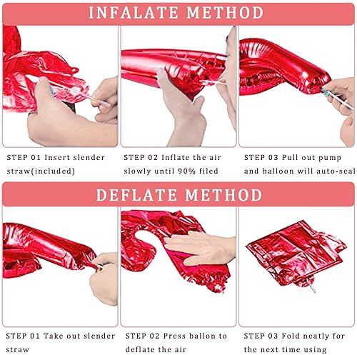 Miniatura 5 de Globos rojos jumbo de 40 pulgadas con el número 19 para decoración de fiesta de cumpleaños número 19 para hombres y mujeres, suministros de fiesta