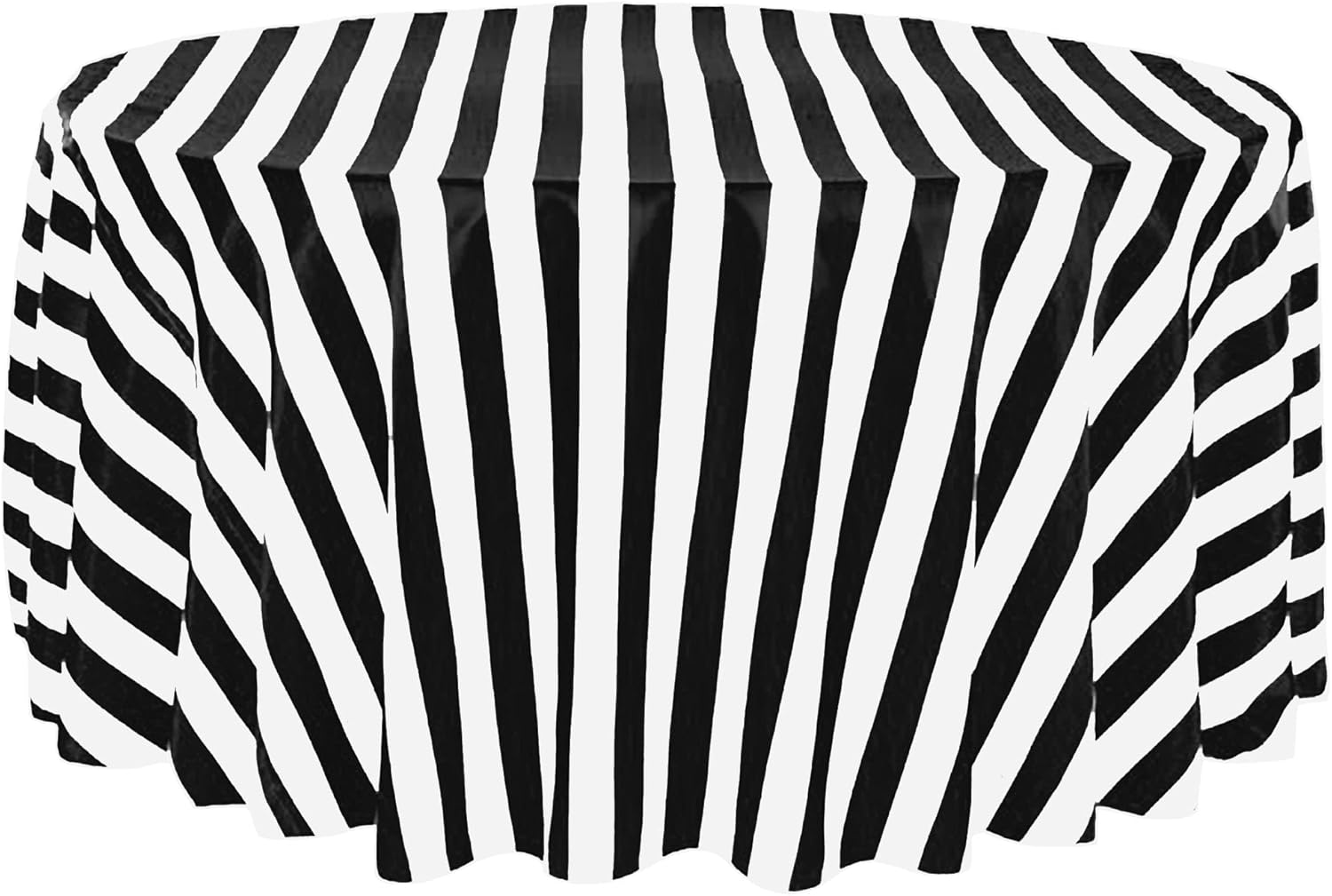 lovemyfabric Poly Cotton 1 Inch Stripes Tablecloth for Wedding/Bridal Shower, Birthdays, Special Events (108" Round, Yellow)