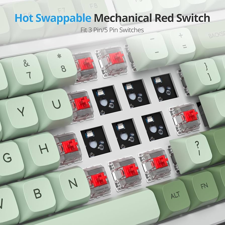 Amazon.com: Ussixchare Wired Creamy Gaming Keyboard with