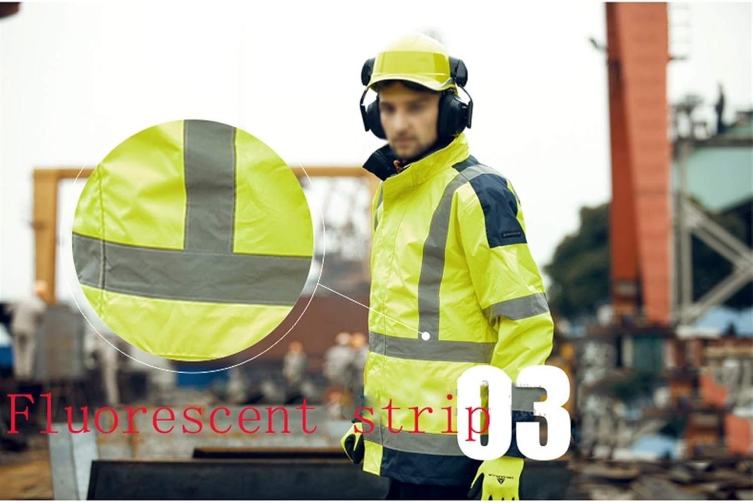 Reflective Clothing Riding Rainproof Reflective Raincoat Sanitation Workwear Fluorescent Clothing Reflecting Suit(XL Size)