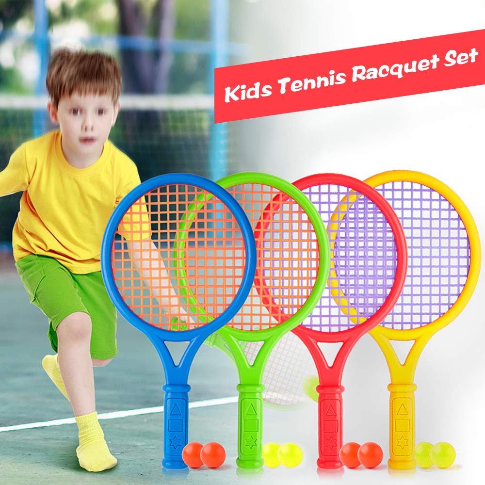 Set di racchette da tennis per bambini, divertente, con palline, per casa, giardino, spiaggia, scuola, allenamento sportivo
