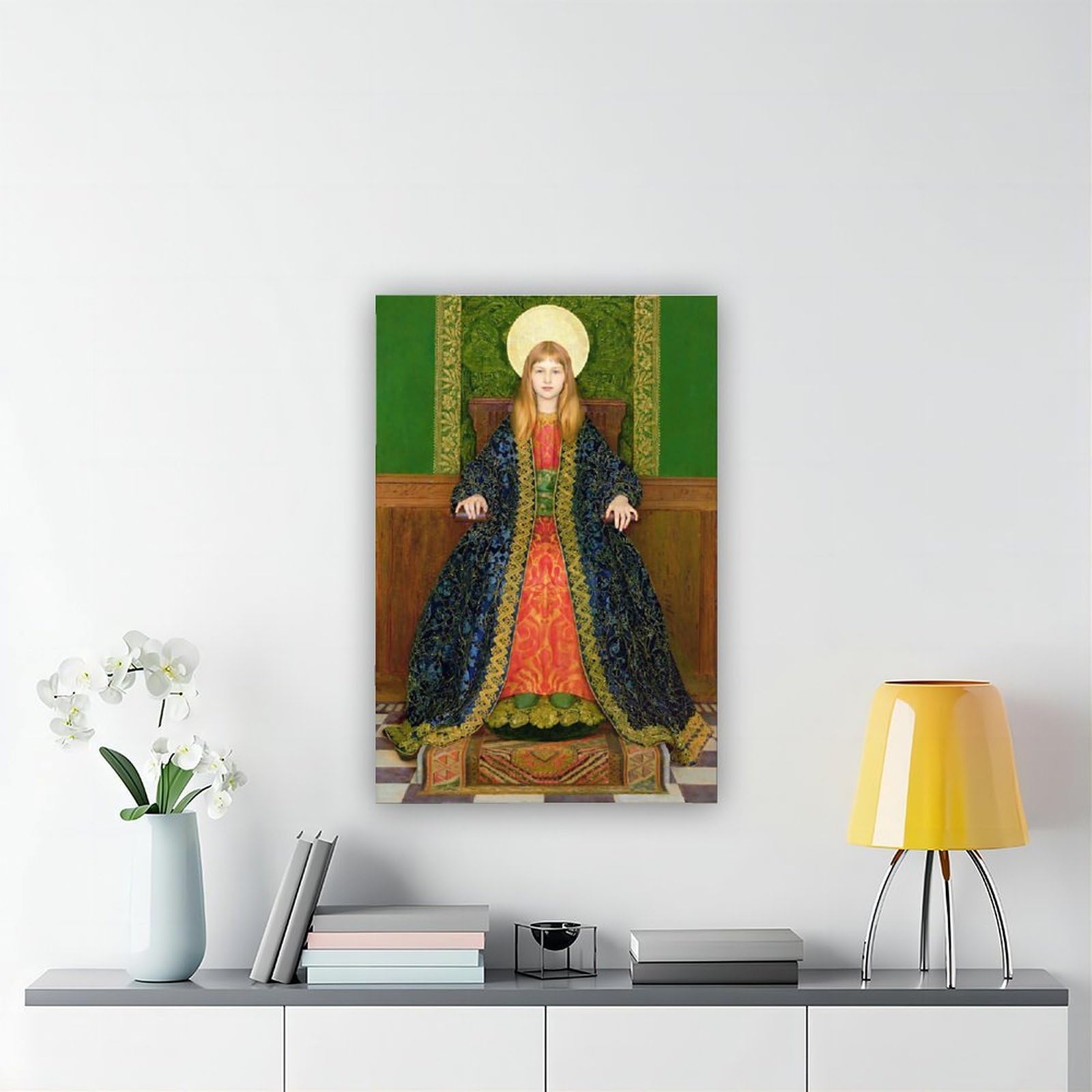 ANFOTCM Thomas Cooper Gotch, dziecko na tronie, artystyczna dekoracja ścienna plakat rodzinny bar restauracja garaż kawiarnia artystyczny znak prezent 60 x 90 cm