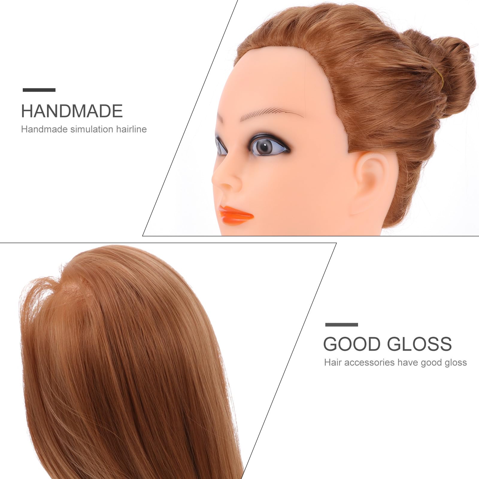 jojofuny Trainingspuppenkopf aus Hochtemperatursilke mit Ständer Haarstyling Model für Frisurentraining und Praktisches Abschlussgeschenk für Schüler