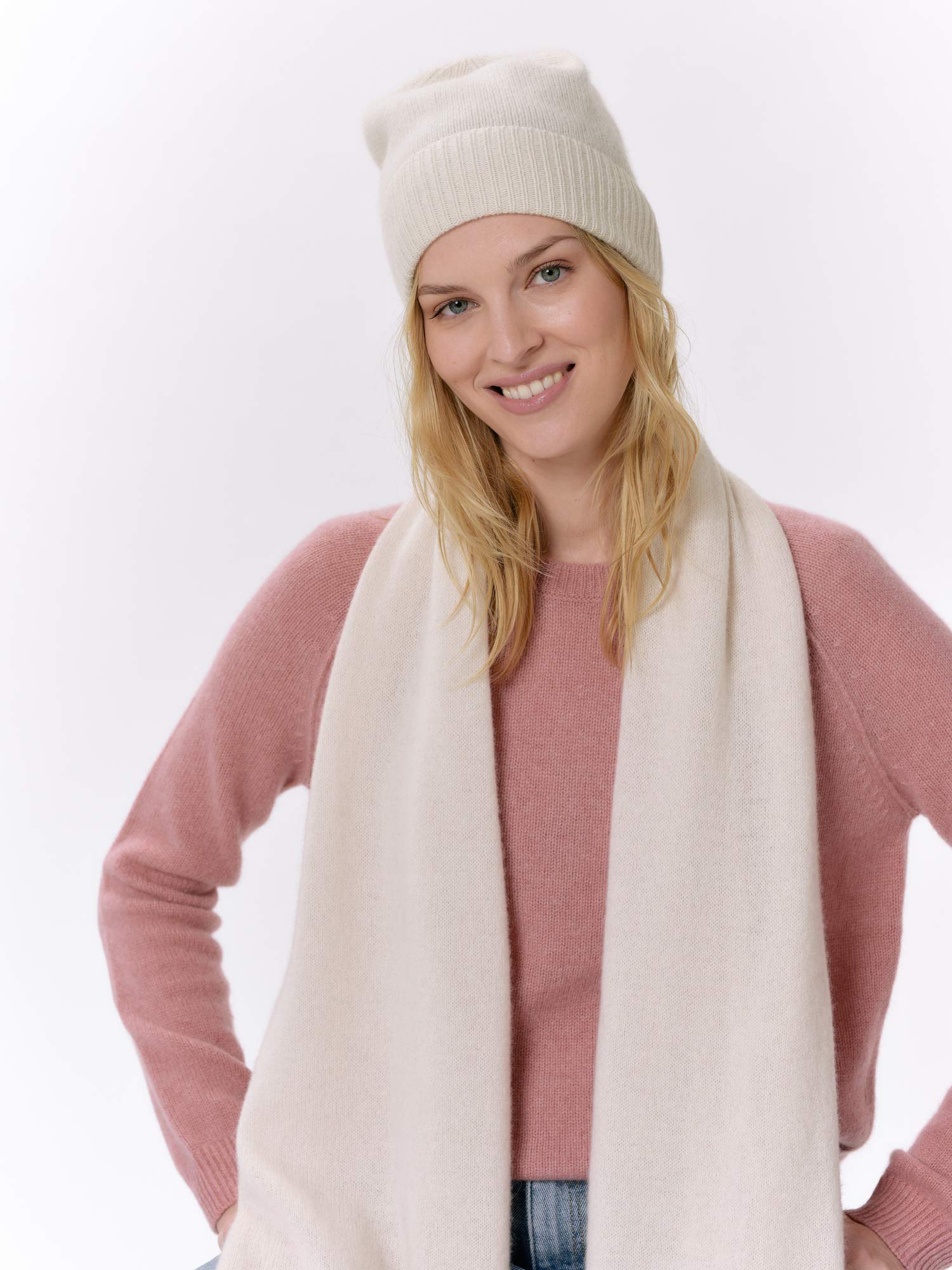 Style & Republic Damen Kaschmir Schal aus 100% Cashmere - dein kuscheliger Premium Strick-Schal für stilvolle Herbst- & Winter-Momente, ideale Größe 52 cm x 172 cm