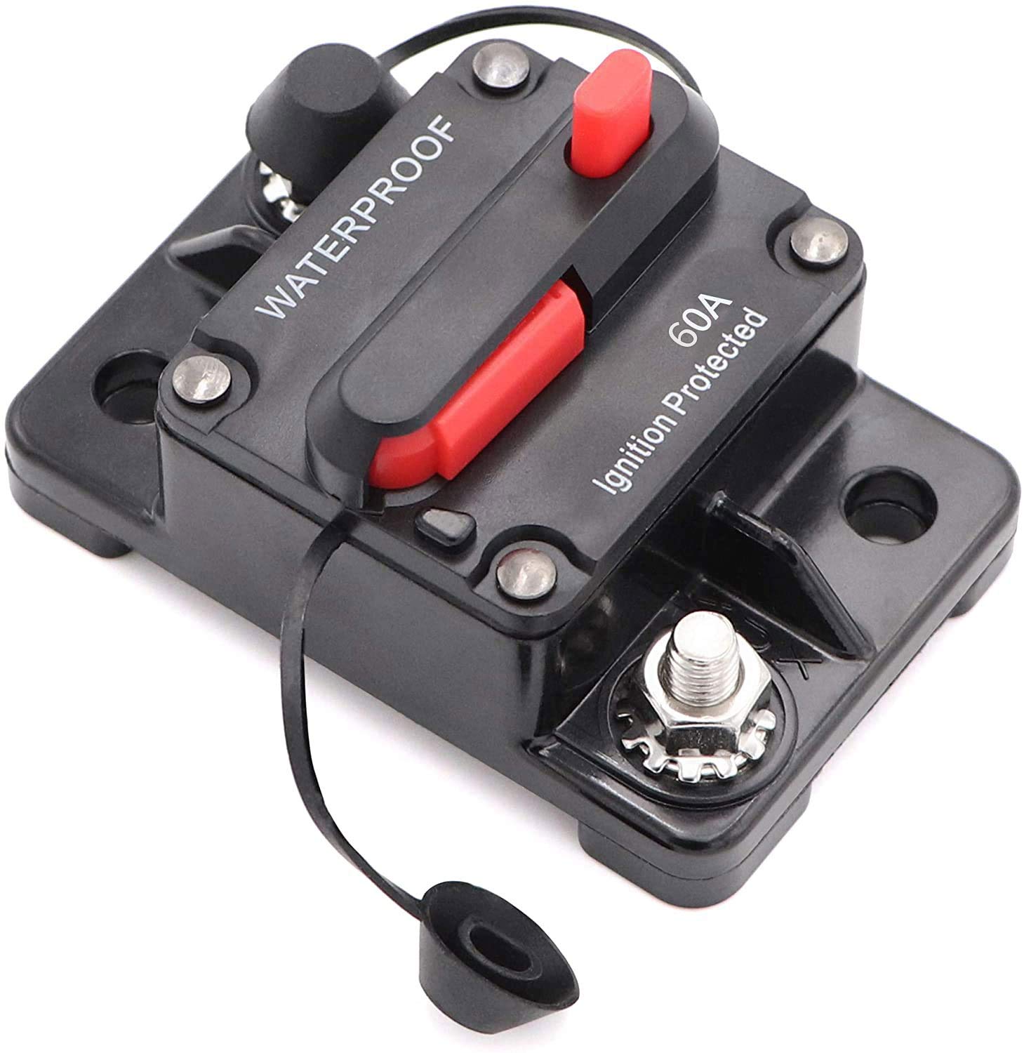 12V-48V DC 30A 60A 80A 100A 150A 250A 300A Fuse Waterproof Charger Circuit Breaker Trolling Power Protection For Car Boat Audio - 44