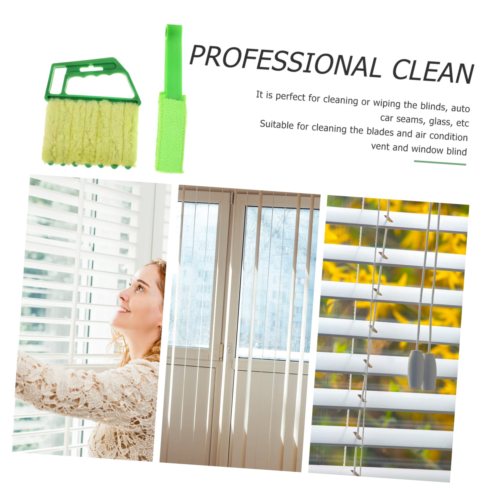 Ipetboom Blind Cleaner Set - 2 Packs Of Dust Sweep Mops For Window Blinds & AC Vents, Green, 4 Pieces Total