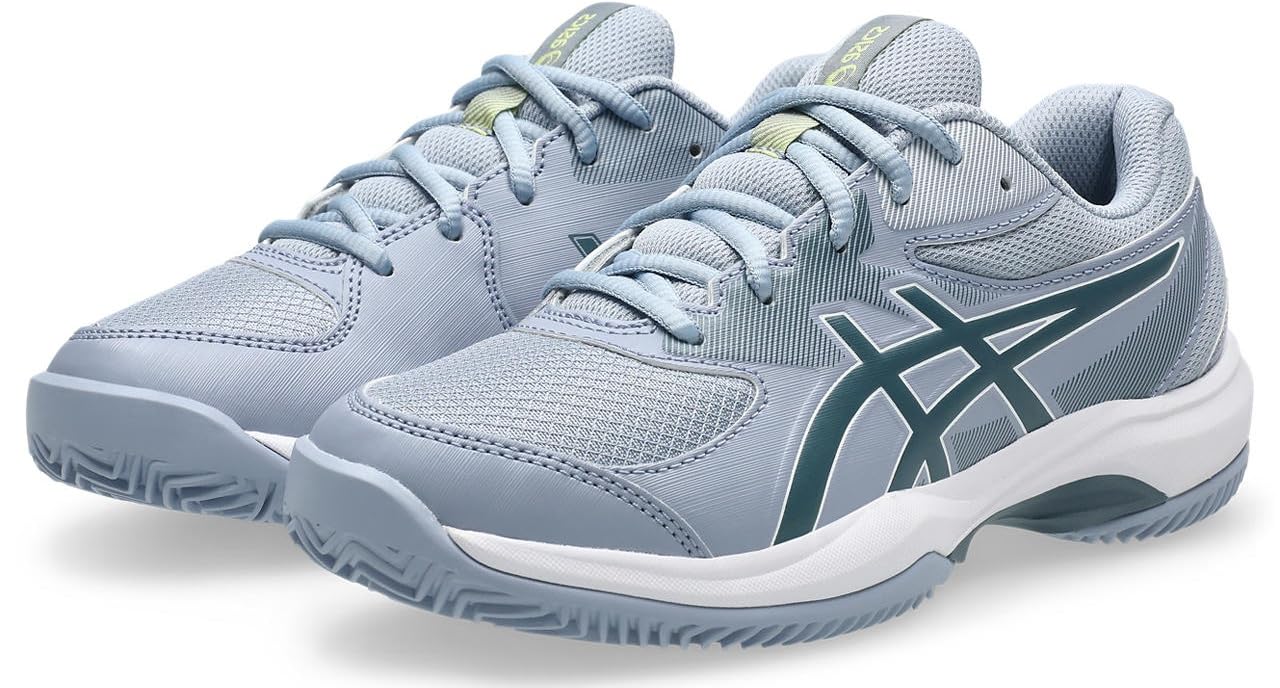 ASICS Boys Gel-Game Gs Clay/Oc Sneaker, Grey Blue Ironclad, 2.5 UK