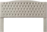 Vista 36 de 24KF Cabecera tapizada con terciopelo con diseño de botones capitoné, tamaño King/California King, cómoda, a la moda, acolchada, color gris