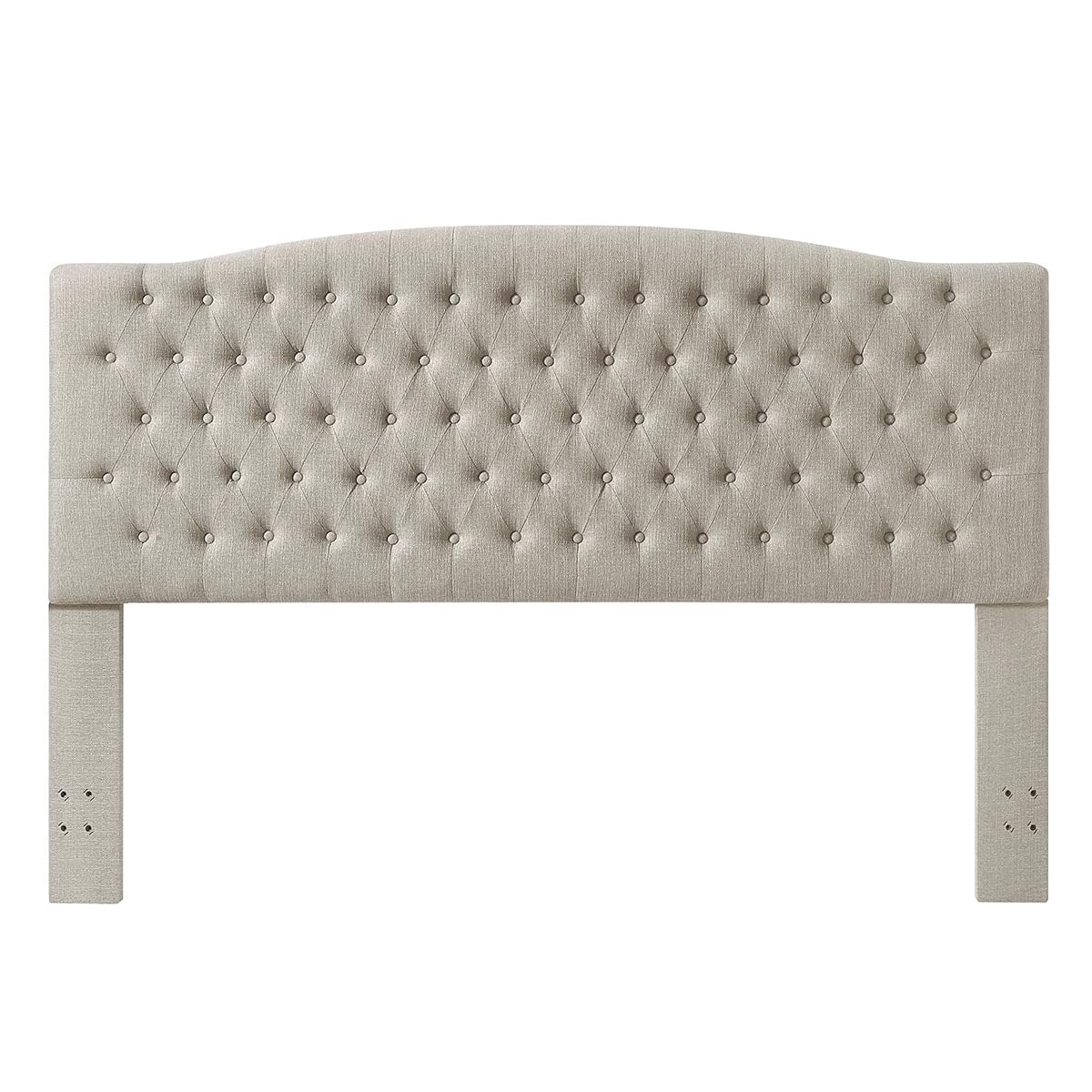 24KF Linen Upholstered Tufted Button King Headboard and Comfortable Fashional Padded King/California King Size headboard - Linen