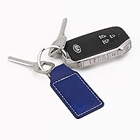 Vista 3 de LaserGram Llavero rectangular, bandera de Nicaragua, grabado personalizado incluido (azul oscuro)