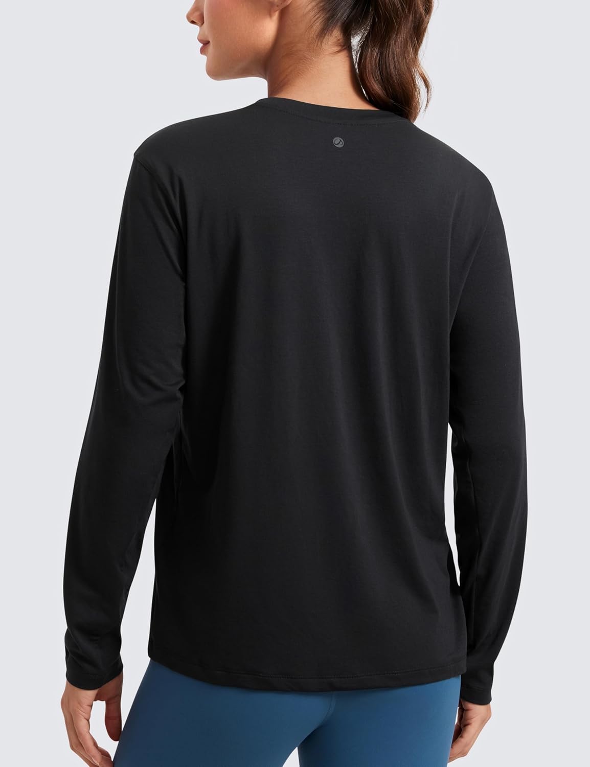 CRZ YOGA Womens Long Sleeve Tops High Crew Neck Casual Fall Shirts Basic Quick Dry Workout Athletic T-Shirt
