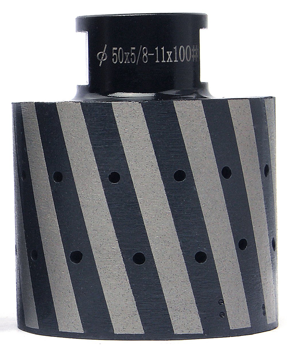 Meule tambour diamant résine 50mm 5/8-11 pour ponçage de trou d'évier en granit