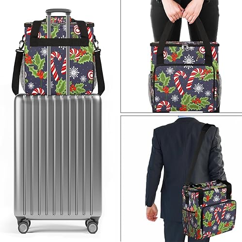 Miniatura 7 de FengQuGou Bolsa de café de Navidad con diseño de hojas de acebo y bayas, bolsa de almacenamiento de viaje compatible con Keurig K-Mini o K-Mini Plus