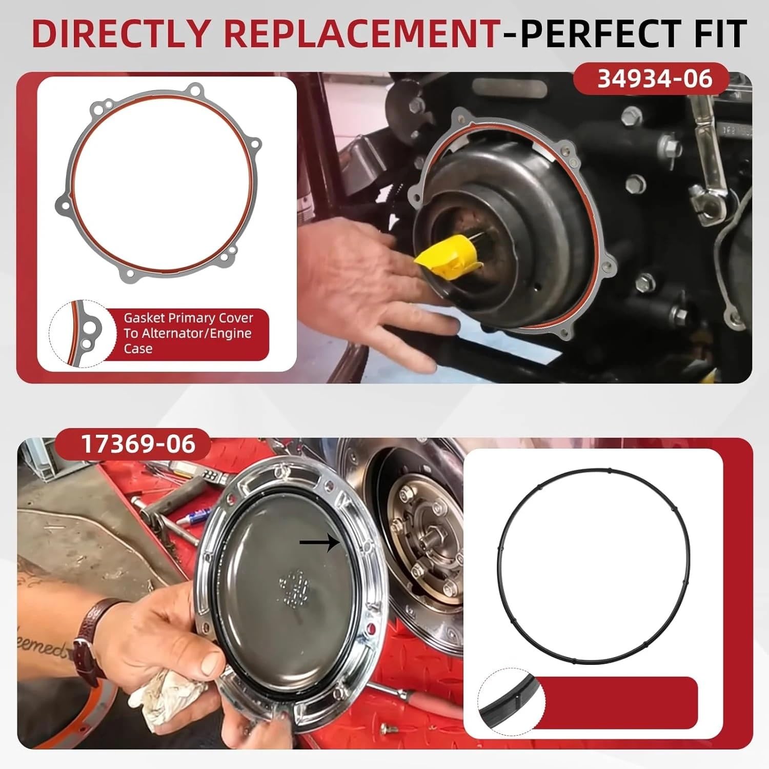 Kit revisione completo motore Adatto per Harley Davidson 2006-2017 Road King Street Glides Electra Glide Ultra Limited FLHT Softail Kit guarnizioni coperchio primario Guarnizioni motore per moto