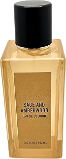 Sage and Amberwood Eau de Cologne for Men – Refreshing 3.4 FL OZ (100 ml) Spray – Herbal & Woody Fragrance with Sage and Amberwood Notes – Long-Lasting Cologne