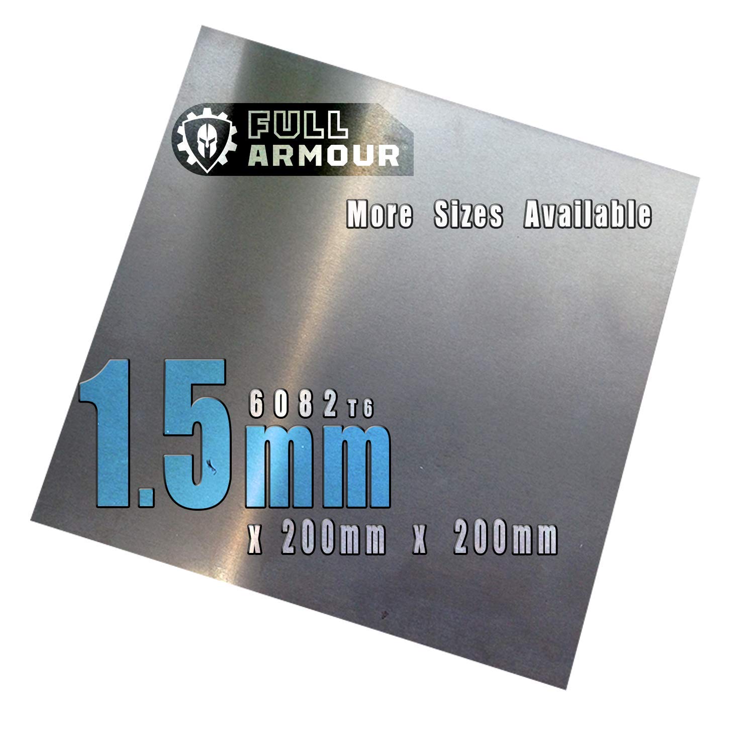 1.5mm Aluminium Sheet Plate - Grade 6082 T6… (200mm x 200mm), Metallic - Image 3