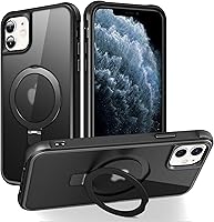 Vista 116 de Funda de grado militar compatible con iPhone 14 Plus de 6.7 pulgadas, con soporte magnético invisible tipo anillo, compatible con MagSafe y gran